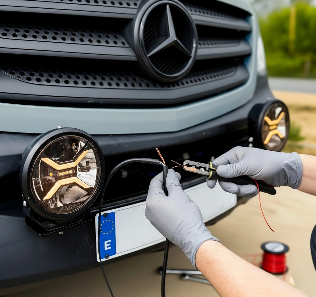 instalacion faros largo alcance furgoneta camper